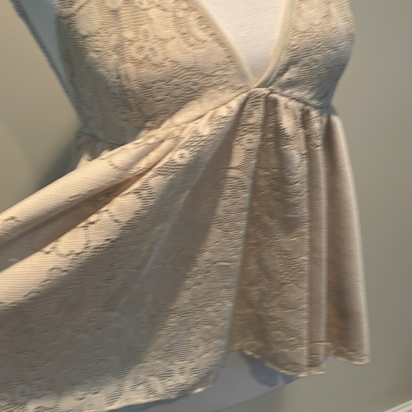 Love Culture Beige Babydoll Lacy Halter Top - Picture 2 of 7